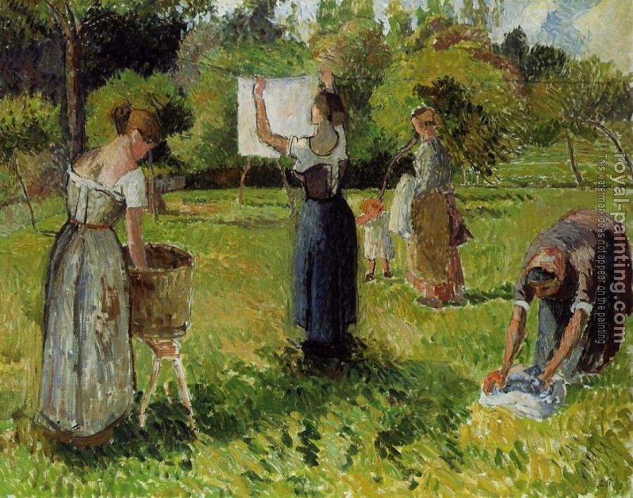 Camille Pissarro : Laundresses at Eragny